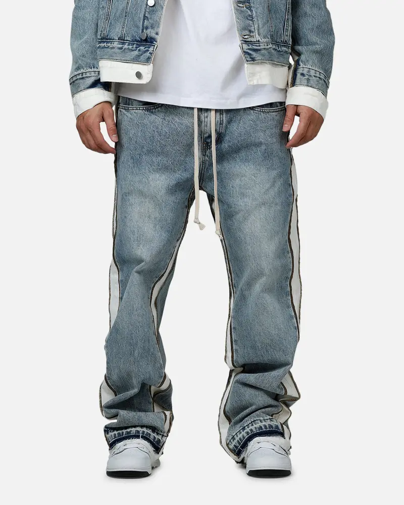 Mnml Ultra Baggy Border Gn8 Denim Jeans Blue/White 1