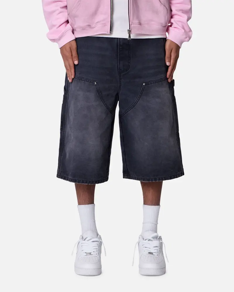 Mnml Ultra Baggy Carpenter Shorts Washed Black 1