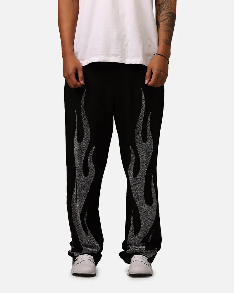Mnml Ultra Baggy Flame Crystal Pants Black 1