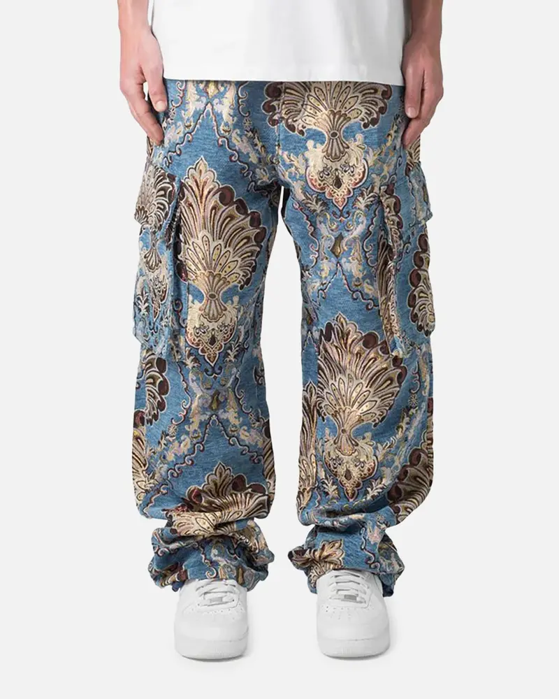 Mnml Ultra Baggy Jacquard Floral Cargo Pants Multi Floral 1