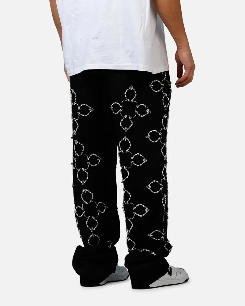 Mnml Ultra Baggy Jewel Applique Pants Black 3