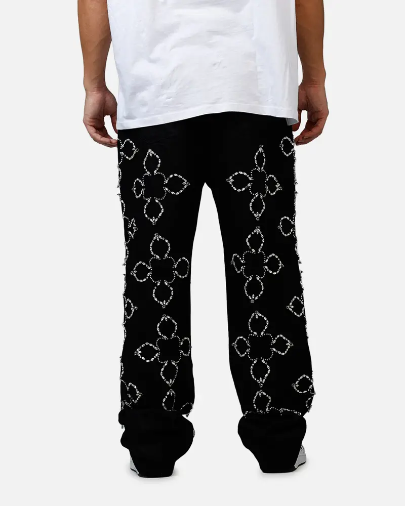 Mnml Ultra Baggy Jewel Applique Pants Black 5