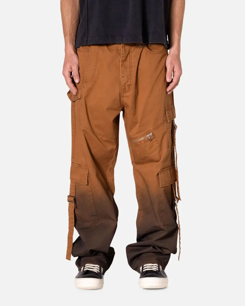 Mnml Ultra Baggy Locomotive Denim Pants Brown 1