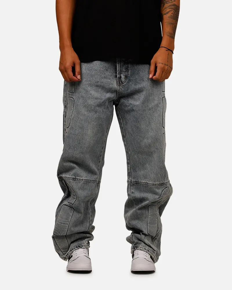 Mnml Ultra Baggy Padded Denim Pants Blue 1