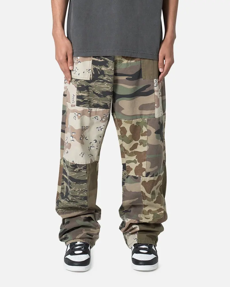 Mnml Ultra Baggy Patchwork Denim Jeans Camo 1
