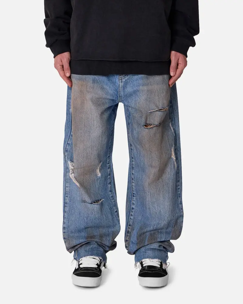 Mnml Ultra Baggy Run Over Denim Jeans Blue 1