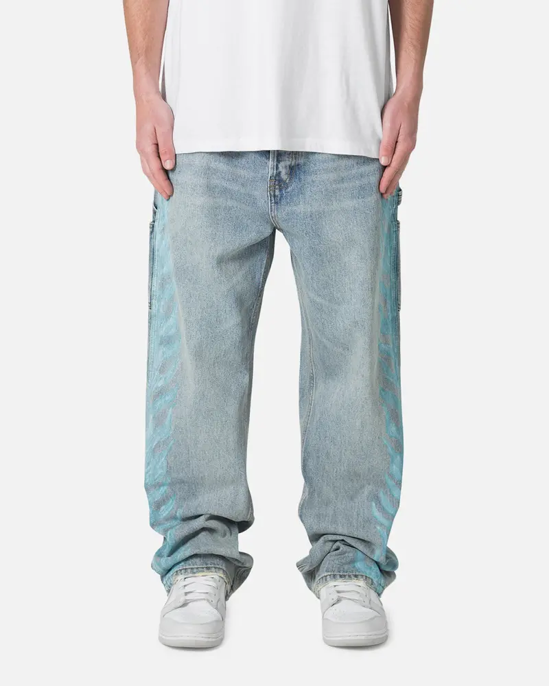 Mnml Ultra Baggy Side Panel Denim Jeans Blue 1