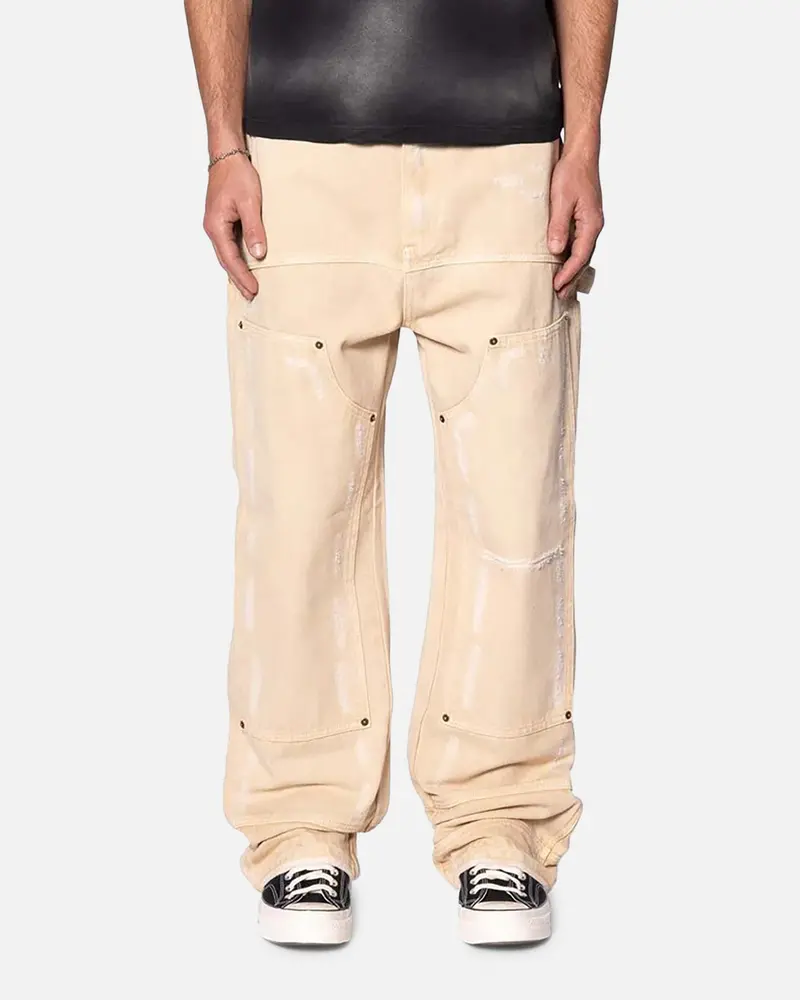Mnml Ultra Baggy Workwear Denim Pants Tan 1