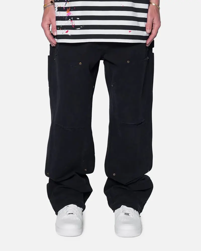 Mnml Ultra Baggy Workwear Denim Pants Washed Black 1