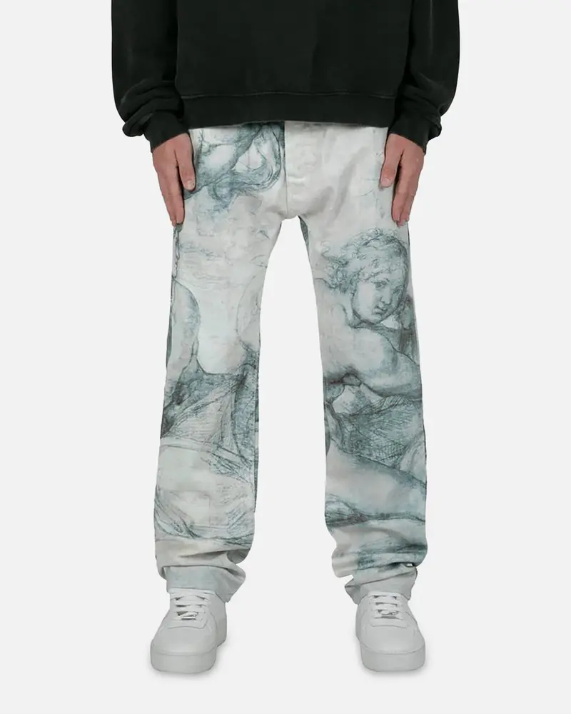 Mnml V351 Art Baggy Denim Jeans Black/White 1