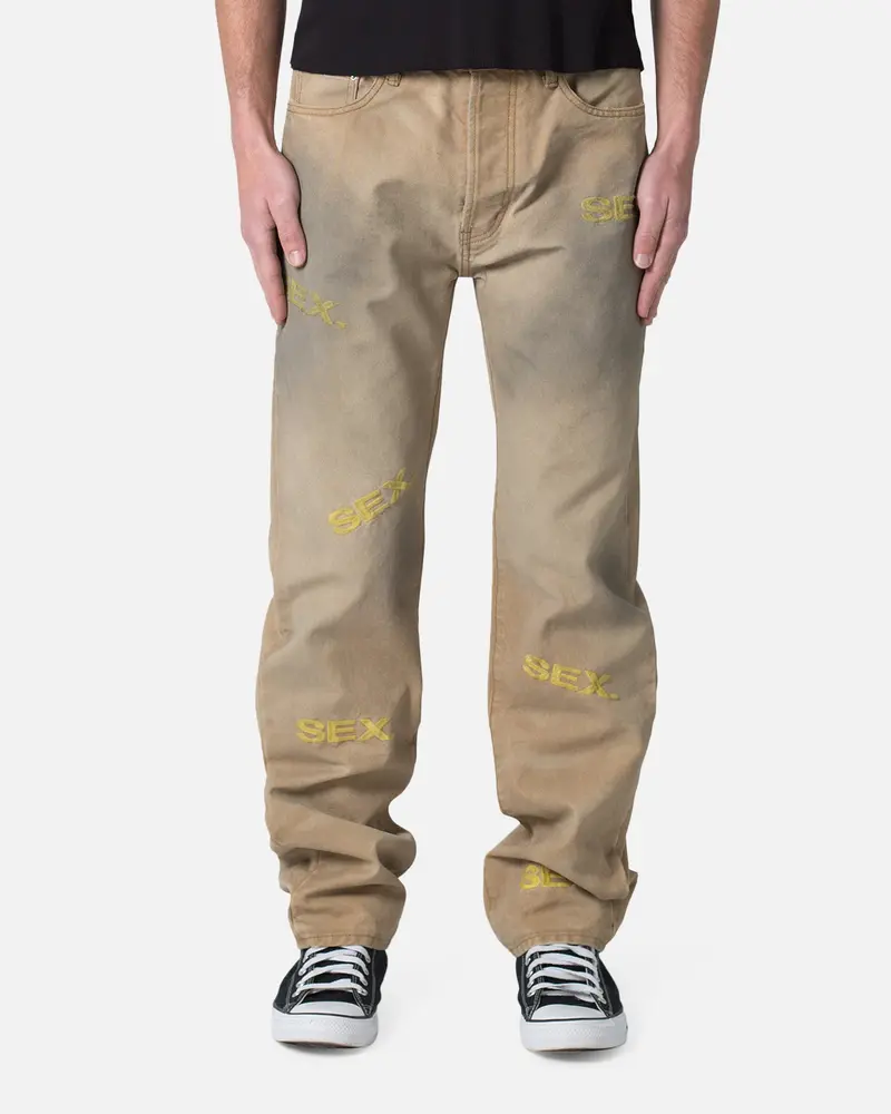 Mnml V591 Baggy Sex Denim Jeans Khaki 1