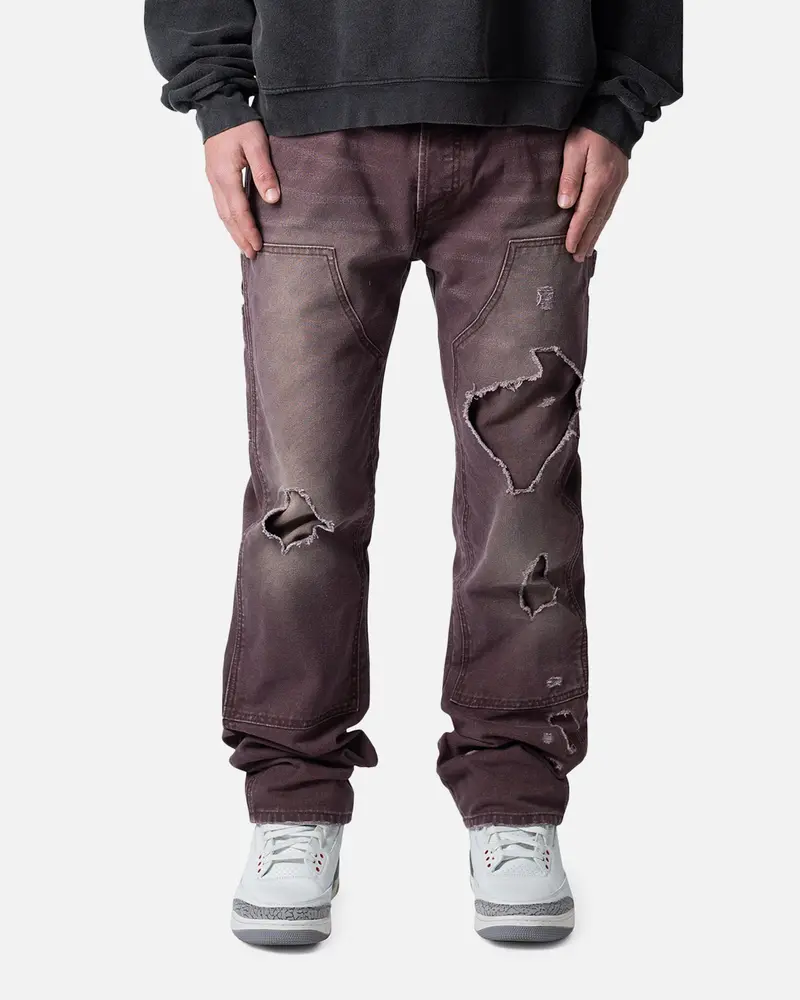 Mnml V602 Thrashed Carpenter Pants Brown 1