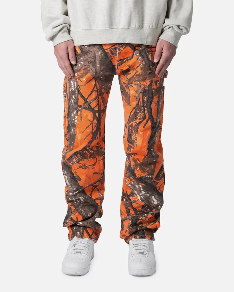 Mnml V603 Camo Carpenter Pants Orange 1
