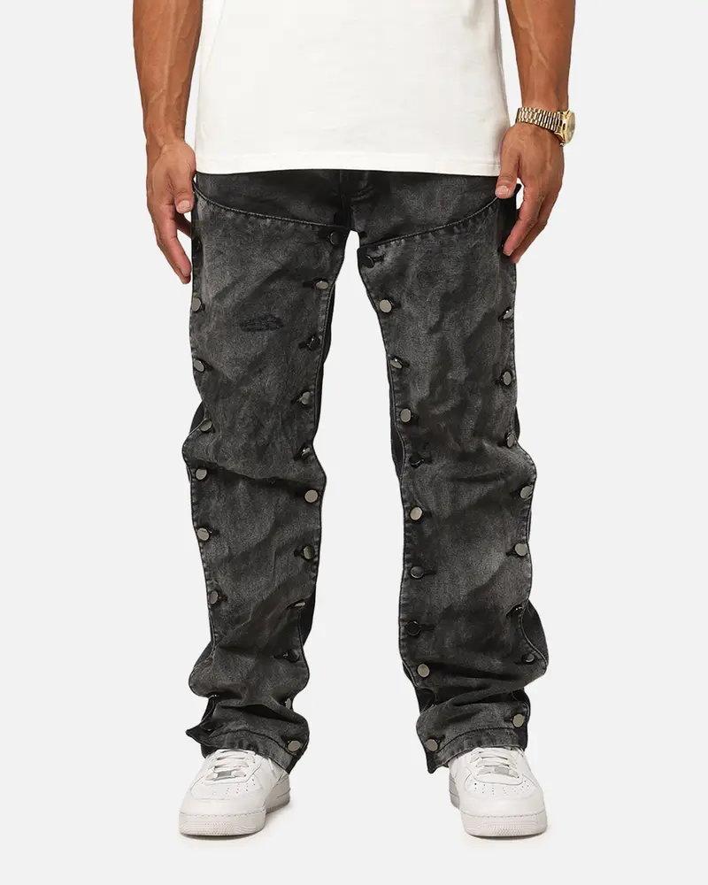 Mnml V624 Snap Off Baggy Pants Vintage Black 1
