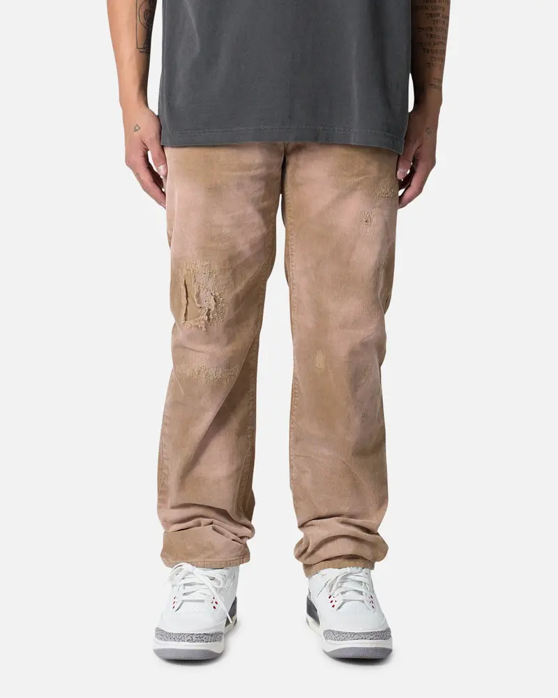 Mnml V648 Repaired Corduroy Denim Pants Tan 1