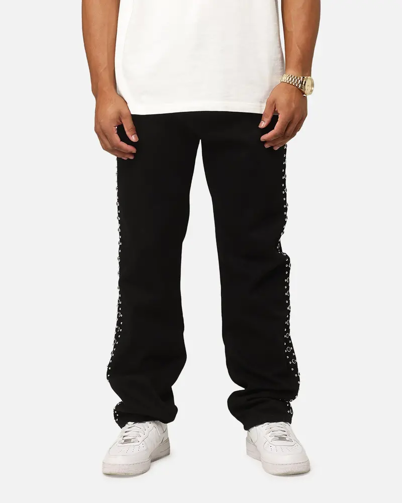 Mnml V715 Out Studded Denim Jeans Black 1