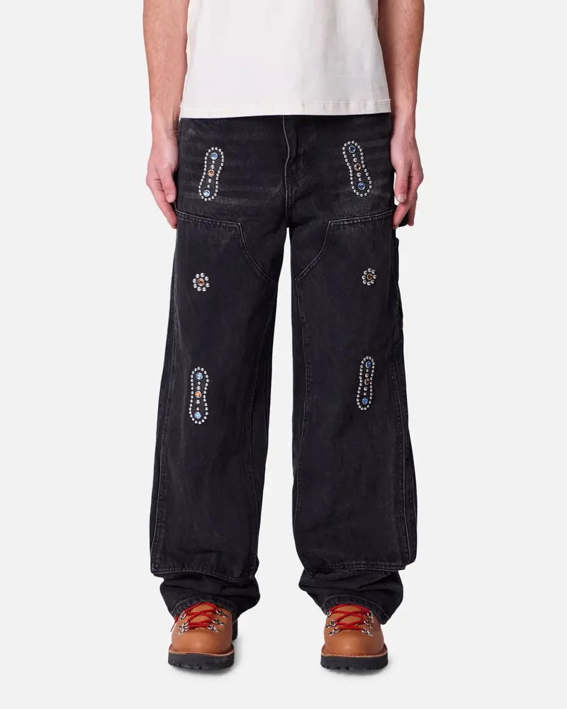 Mnml V734 Western Jewel Denim Jeans Washed Black 1