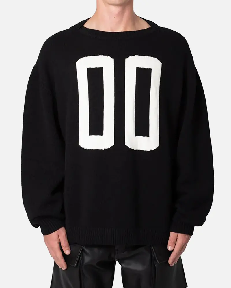 Mnml Varsity Knit Sweater Black 1