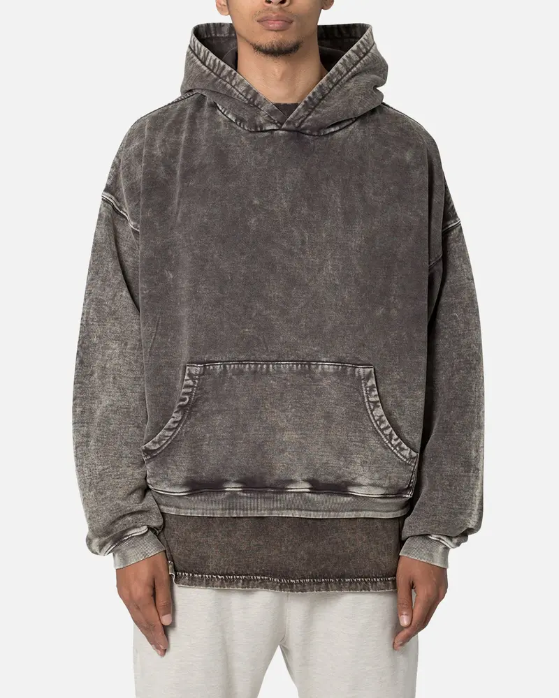 Mnml Washed Acid Hoodie Black 1