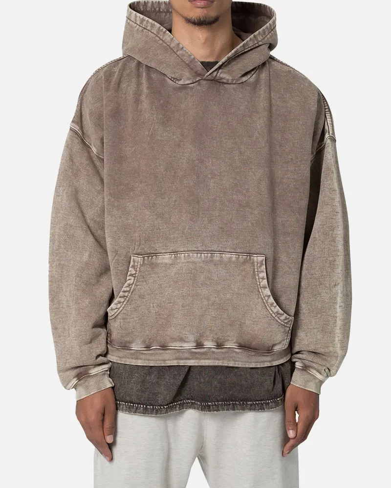 Mnml Washed Acid Hoodie Brown 1