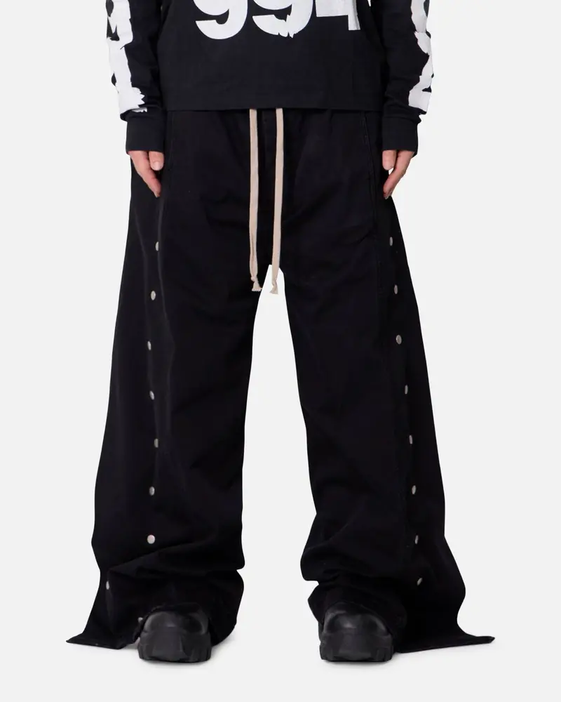 Mnml Wide Panel Side Snap Pants Black 1