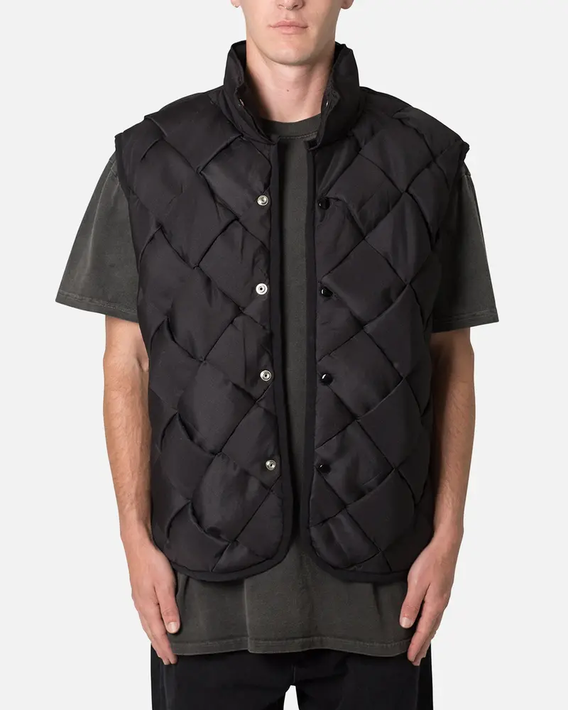 Mnml Woven Puffer Vest Black 1