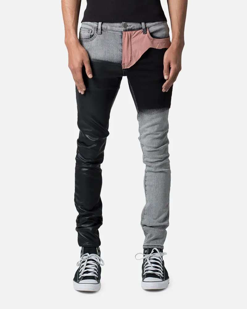 Mnml X596 Patched Skinny Denim Jeans Multi 1