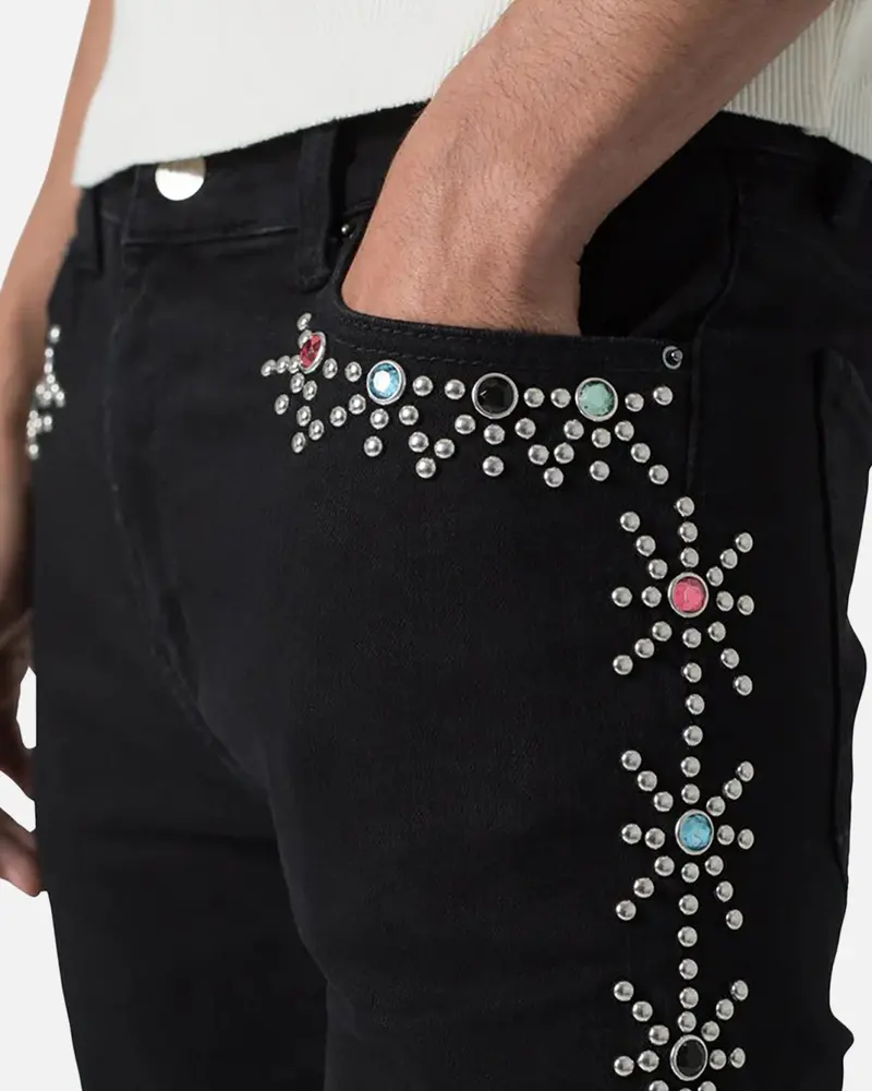 Mnml X620 Studded Skinny Denim Jean Black 5