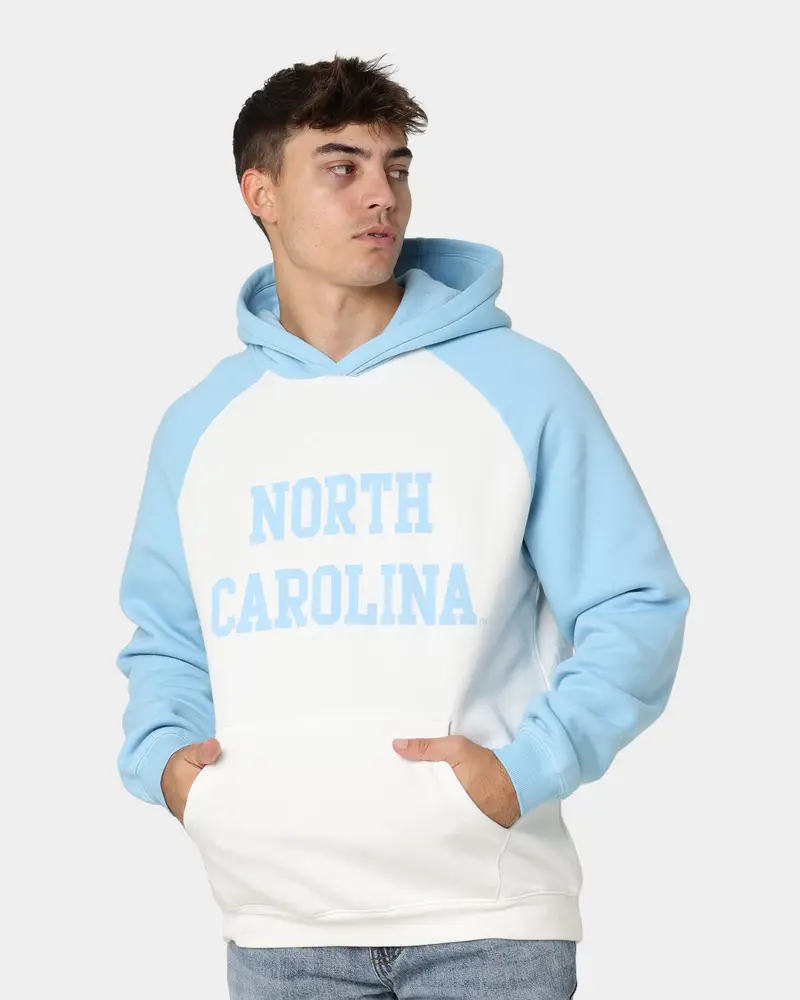 National Collegiate Athletic Association Unc Two Tone Raglan Hoodie Vintage White/Washed Carolina 1