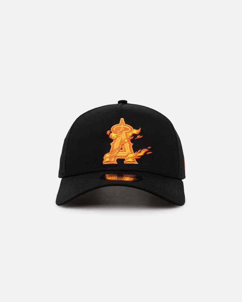 New Era Anaheim Angels 'Black Flame' 9Forty A-Frame Snapback Black/Flame 1