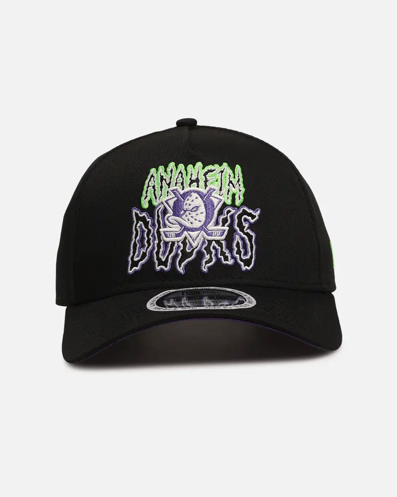 New Era Anaheim Ducks 'Spooky Script' 9Forty A-Frame Snapback Black/Green/Purple 1