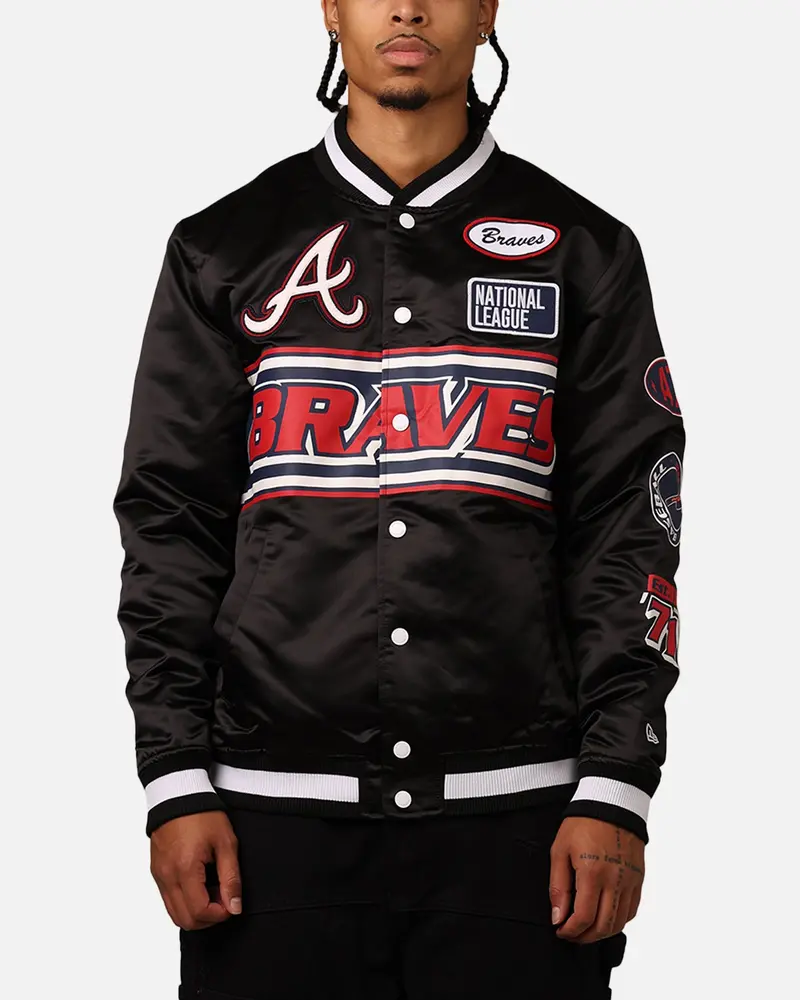 New Era Atlanta Braves 2024 Rally Drive Jacket Black/White 1