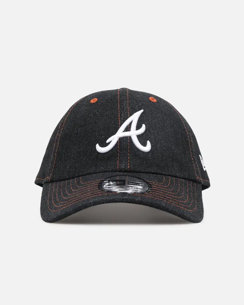 New Era Atlanta Braves "Black Denim" Classic Casual Strapback Black Denim/Rust Contrast 1