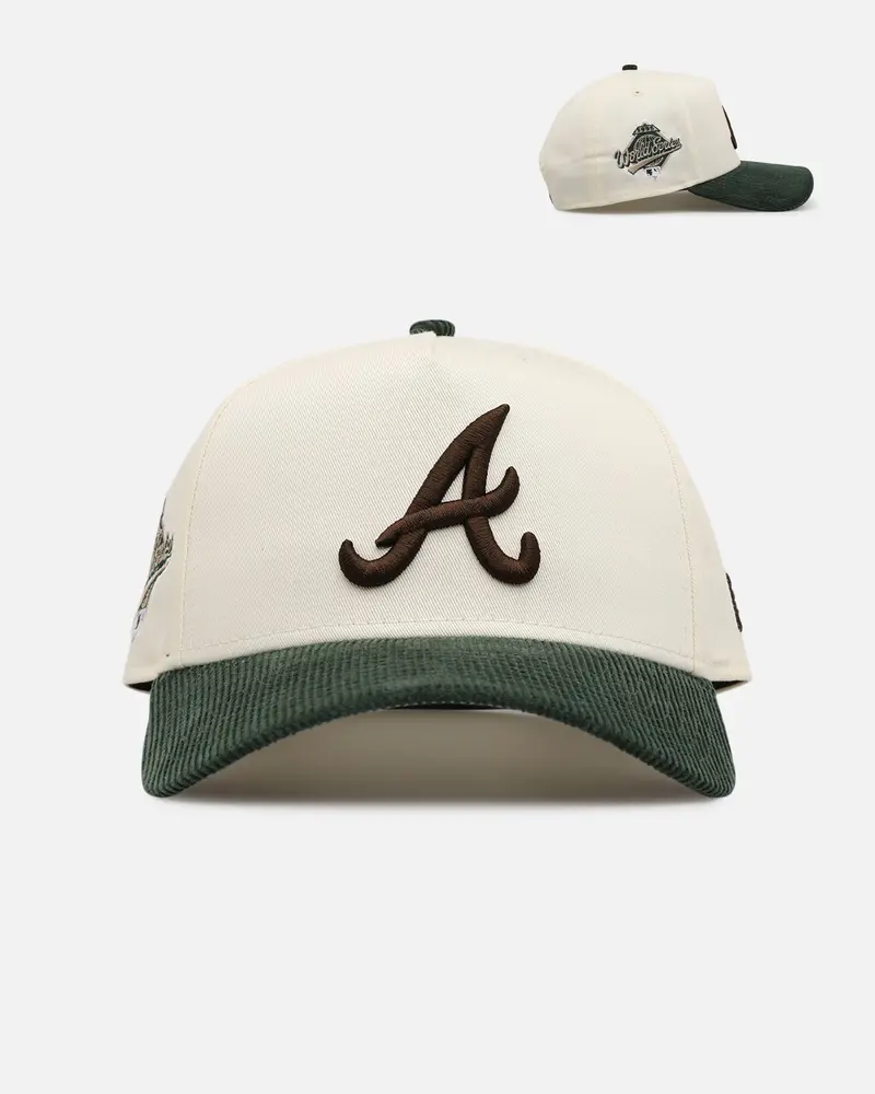 New Era Atlanta Braves 'Chrome White Green' Corduroy Visor 9Forty A-Frame Snapback Chrome 1