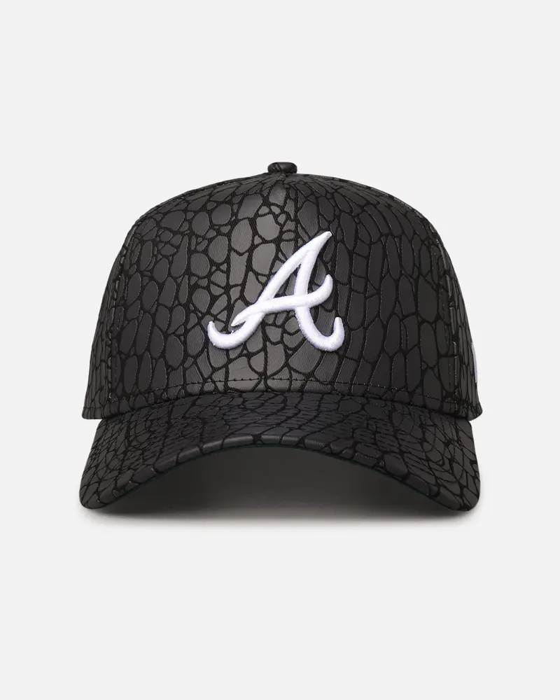 New Era Atlanta Braves 'Croc Skin' 9Forty A-Frame Snapback Black 1