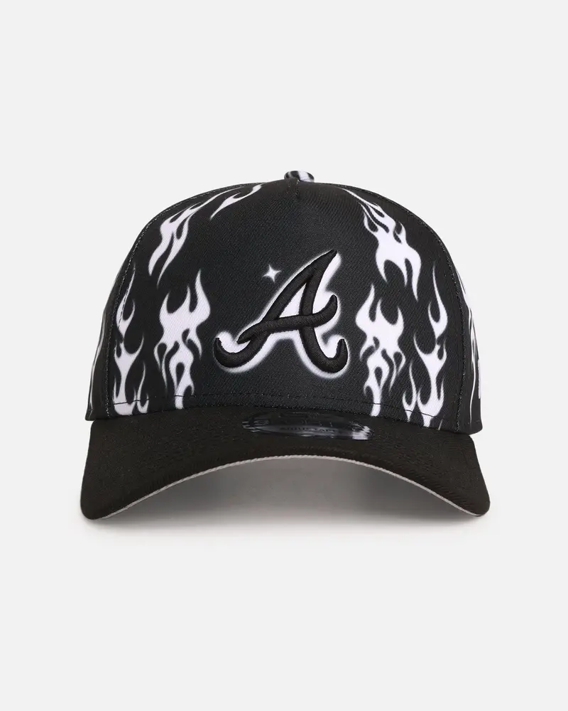 New Era Atlanta Braves 'Crown Flames' 9Ofrty A-Frame Snapback Black/White 1