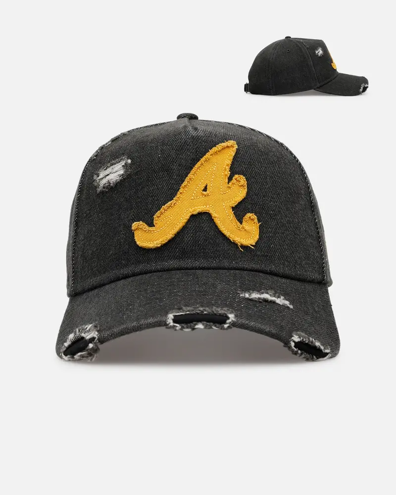 New Era Atlanta Braves 'Denim 2.0' 9Forty A-Frame Strapback Black 1