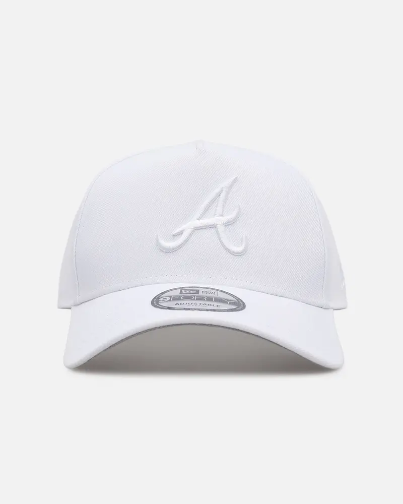 New Era Atlanta Braves 'Easy White' 9Forty A-Frame Snapback White/White 1