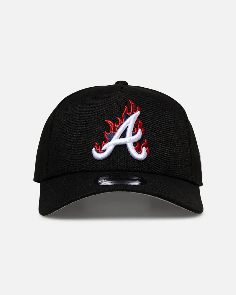 New Era Atlanta Braves 'Flame Logo' 9Forty A-Frame Snapback Black 1