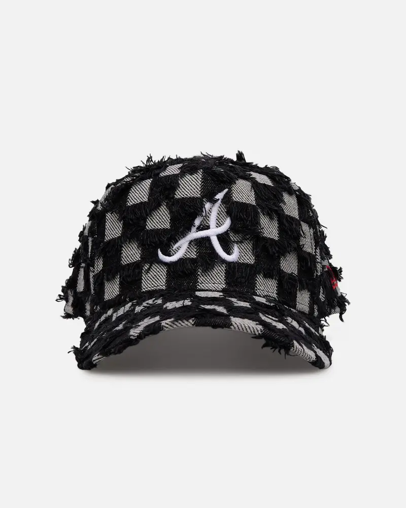 New Era Atlanta Braves 'Frayed Checkerboard' 9Forty A-Frame Snapback Black/Grey 1