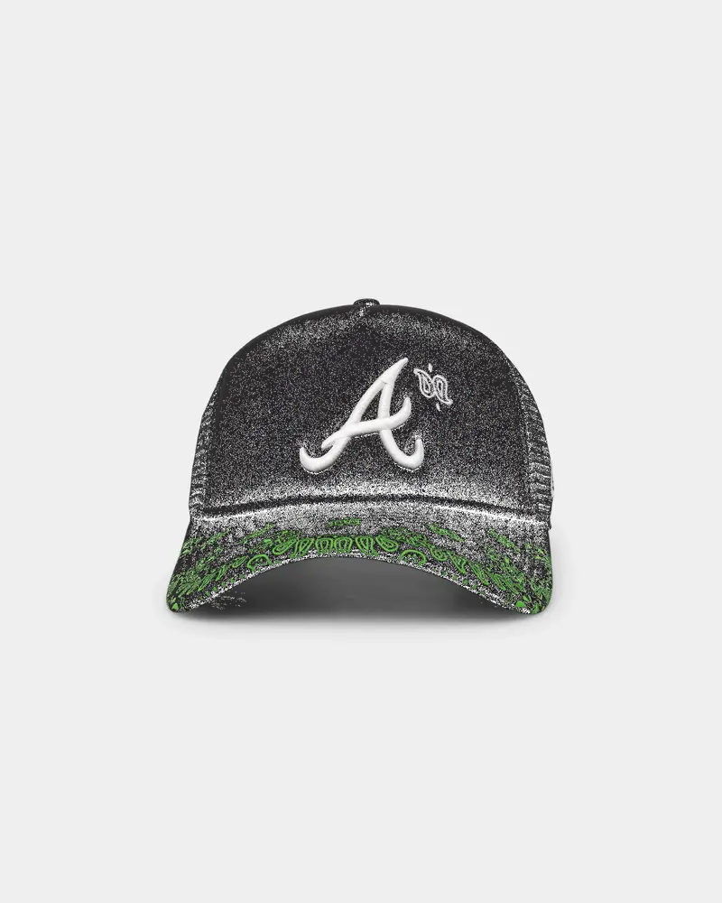 New Era Atlanta Braves 'Glow In The Dark' 9Forty A-Frame Trucker Snapback Black/Neon Green 1