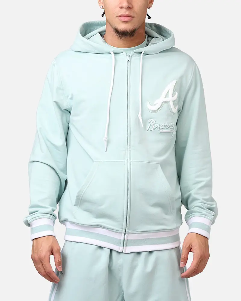 New Era Atlanta Braves 'Logo Select Mint' Full Zip Hoodie Mint/White 1