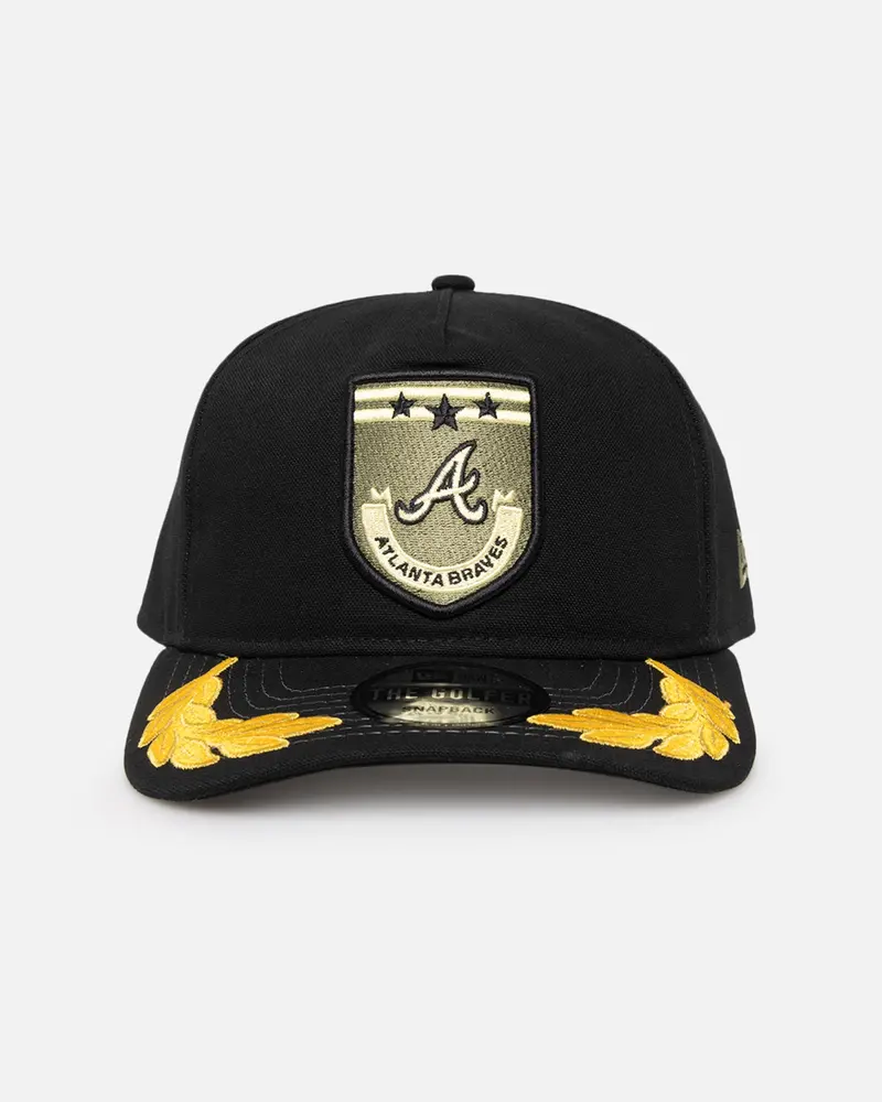 New Era Atlanta Braves 'Military Patch' Pre-Curved Golfer Snapback Black 1