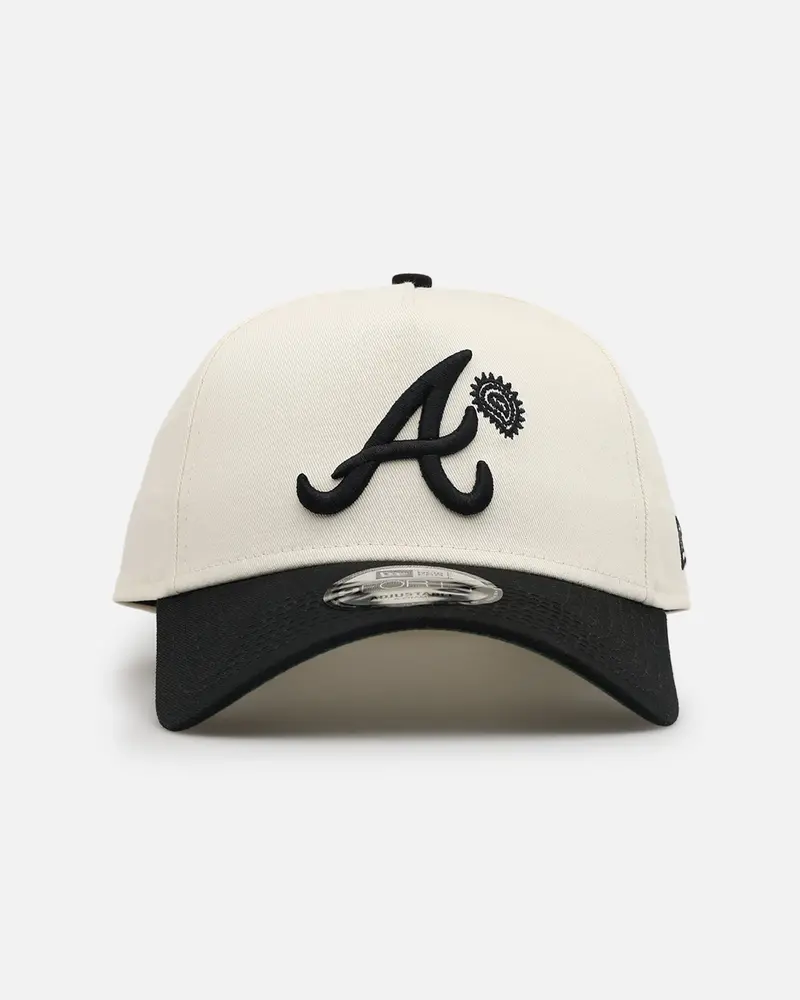 New Era Atlanta Braves 'Paisley Hit' 9Forty A-Frame Snapback Chrome White/Black 1