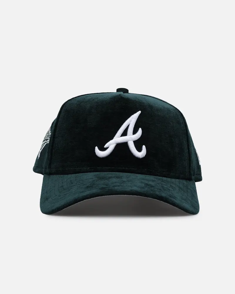New Era Atlanta Braves 'Plush Chenille' 9Forty A-Frame Snapback Dark Green 1