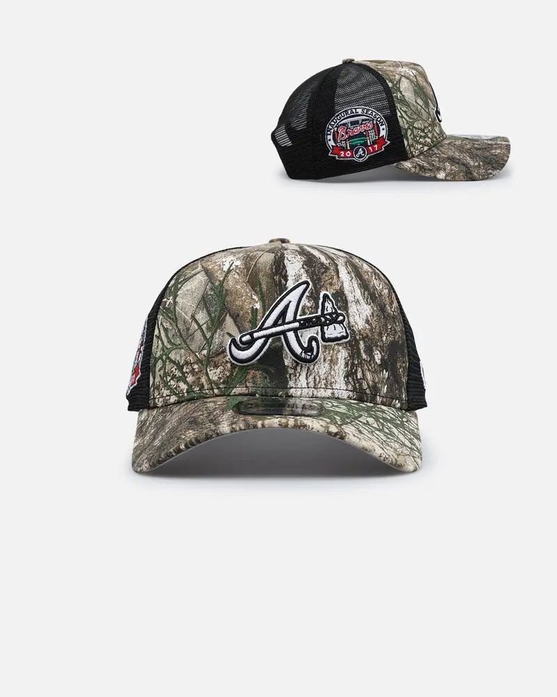New Era Atlanta Braves 'Real Tree' 9Forty A-Frame Trucker Snapback Realtree Edge 1