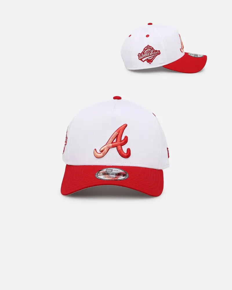 New Era Atlanta Braves 'Satin Blaze' 9Forty A-Frame Snapback White/Scarlet 1