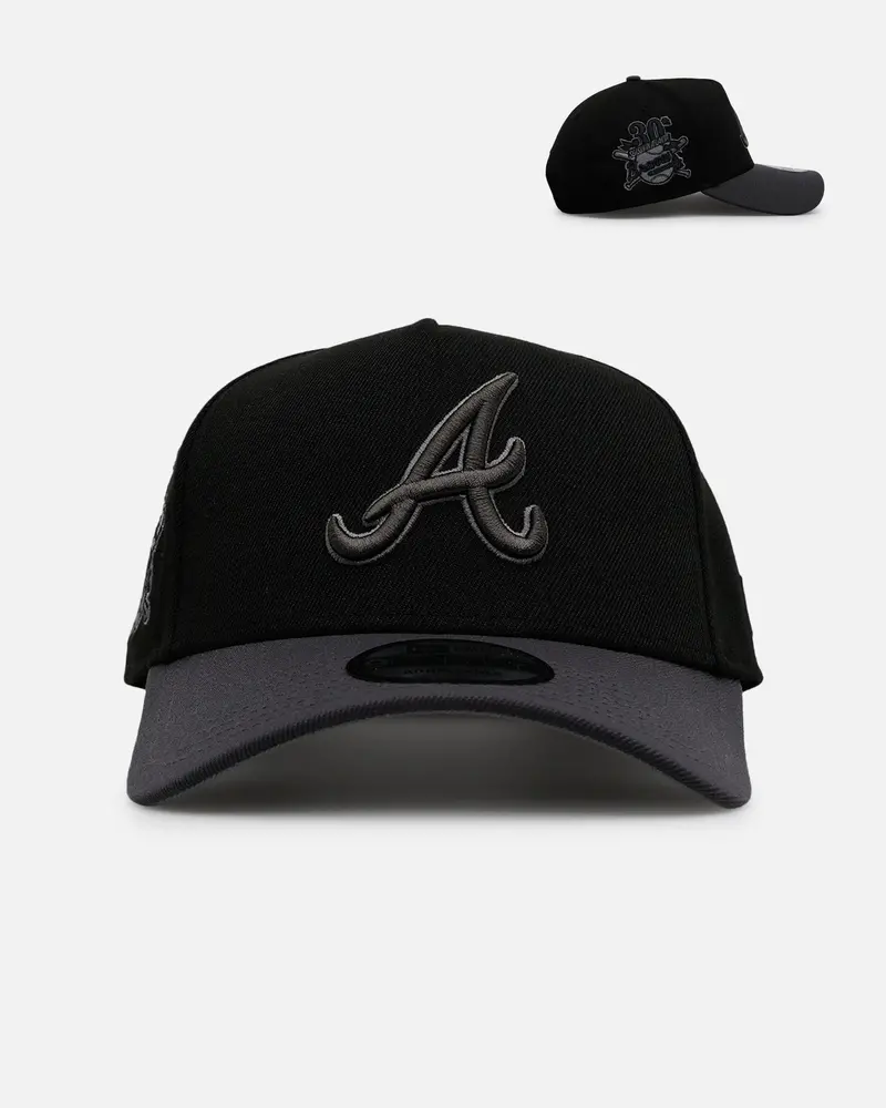 New Era Atlanta Braves 'Stealth' 9Forty A-Frame Snapback Black/Charcoal 1