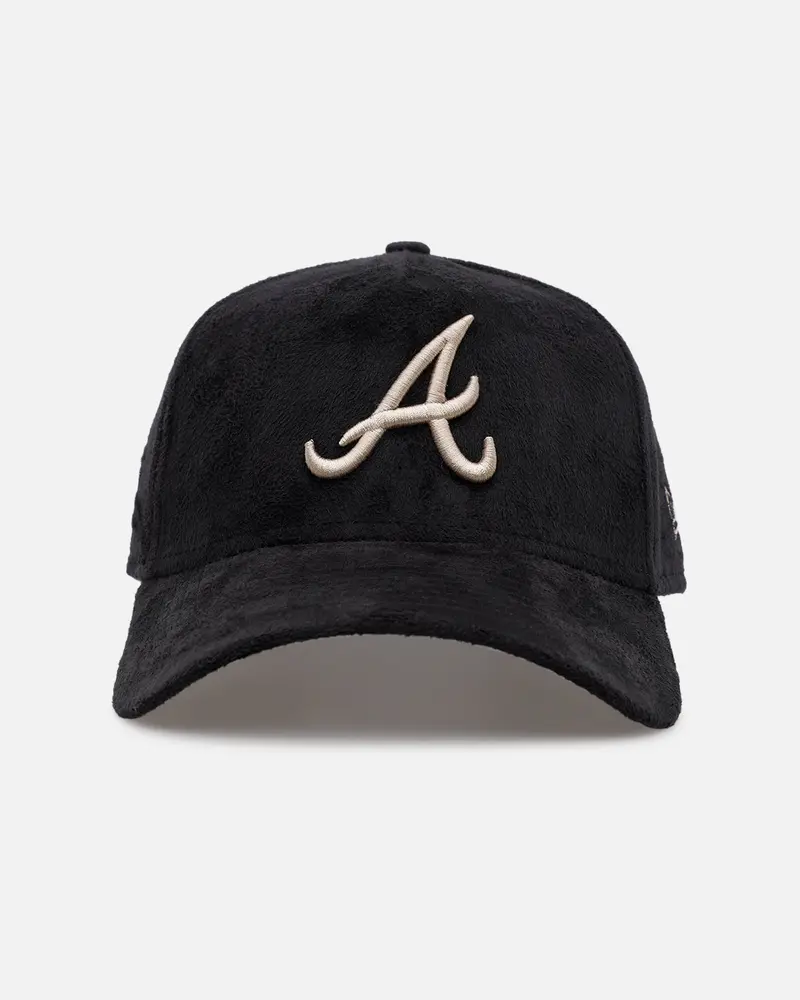 New Era Atlanta Braves 'Suede' 9Forty A-Frame Strapback Black/Tan 1
