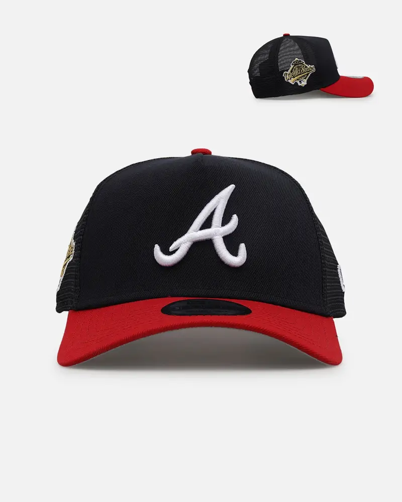 New Era Atlanta Braves 'Team Color' 9Forty A-Frame Trucker Snapback Otc 1